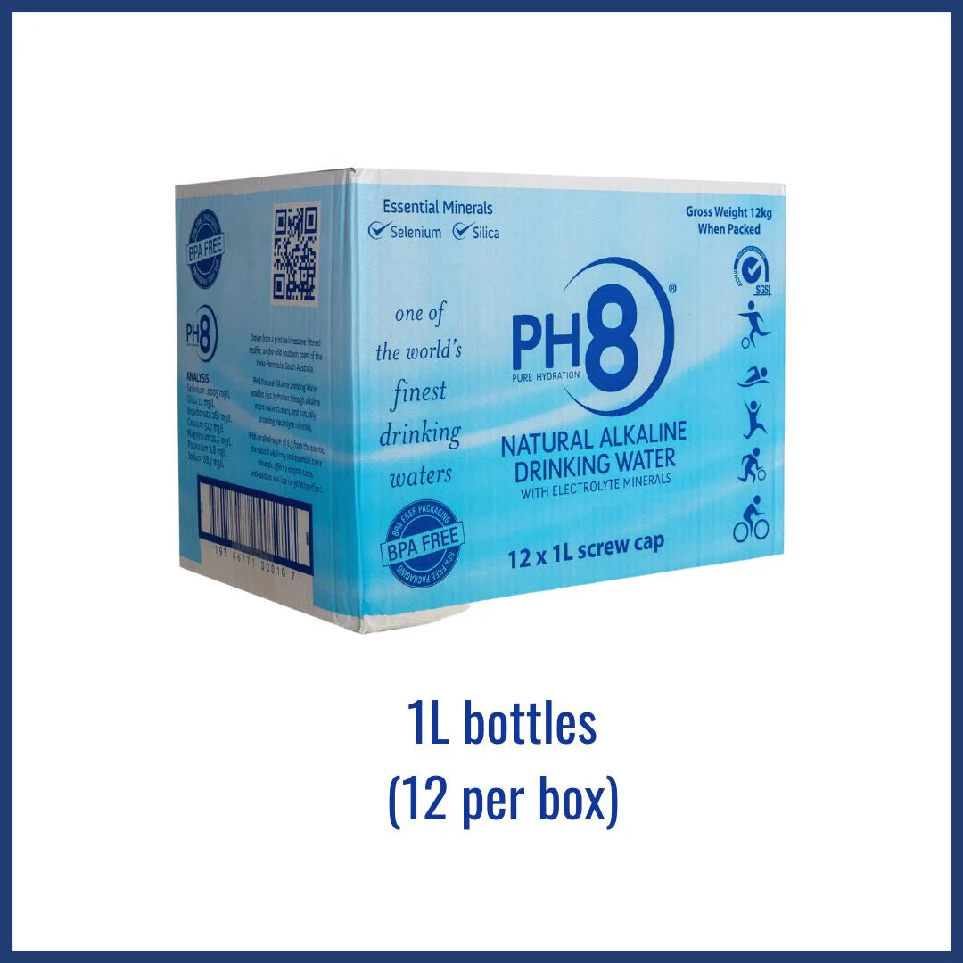 PH8 Alkaline Water - 1 ltr x 12 Bottles